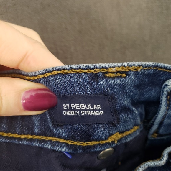 Gap Jeans Womens Size 27 Cheeky Straight Button Fly Raw Hem - Picture 9 of 12